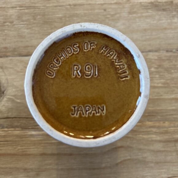 Set of 2 Tiki Mugs Vintage Orchids of Hawaii Made in Japan Brown 12 oz  R-91 - Picture 4 of 4